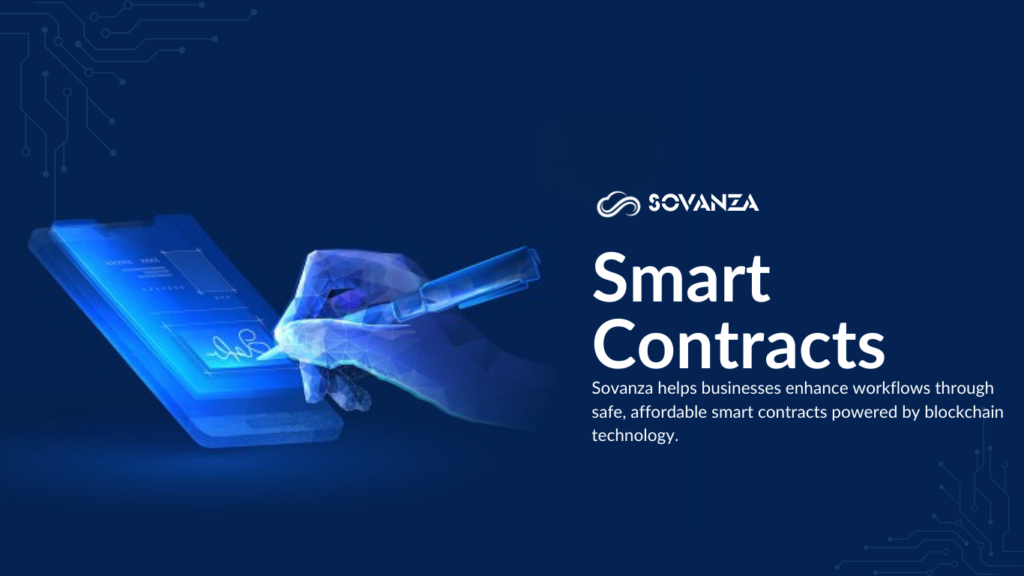 A graphical representation of smart contracts, showcasing self-executing contracts with the terms of the agreement directly written into code on the blockchain.