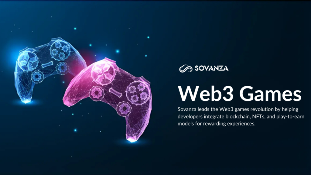 A graphical representation of Web3 Games, showcasing decentralized, blockchain-powered games that allow players to own in-game assets, participate in play-to-earn models, and engage in a decentralized gaming ecosystem.